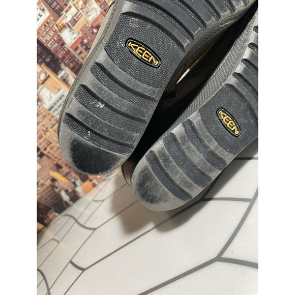 Keen Leather Booties Wedge Heel Chukka Boots Taupe Brindle Size 10  Brown Lined - Picture 11 of 12